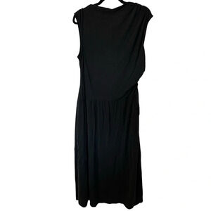 Luxely at Nordstrom Women’s River Black Cap Sleeve Draped Top Dress Sz XL NWT